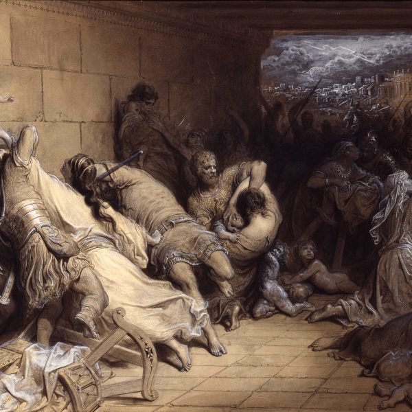 Paul Gustave Doré
Massacre of the Innocents, ca. 1869-72
Pen, ink and ink wash heightened with white on paper
22 x 33 inches
© Dahesh Museum of Art